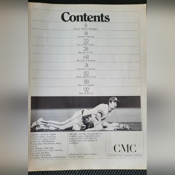 (SOLD) 1977 TORONTO BLUE JAYS PROGRAM VOL. 1, NO. 18 - THE FIRST YEAR - Picture 3 of 3